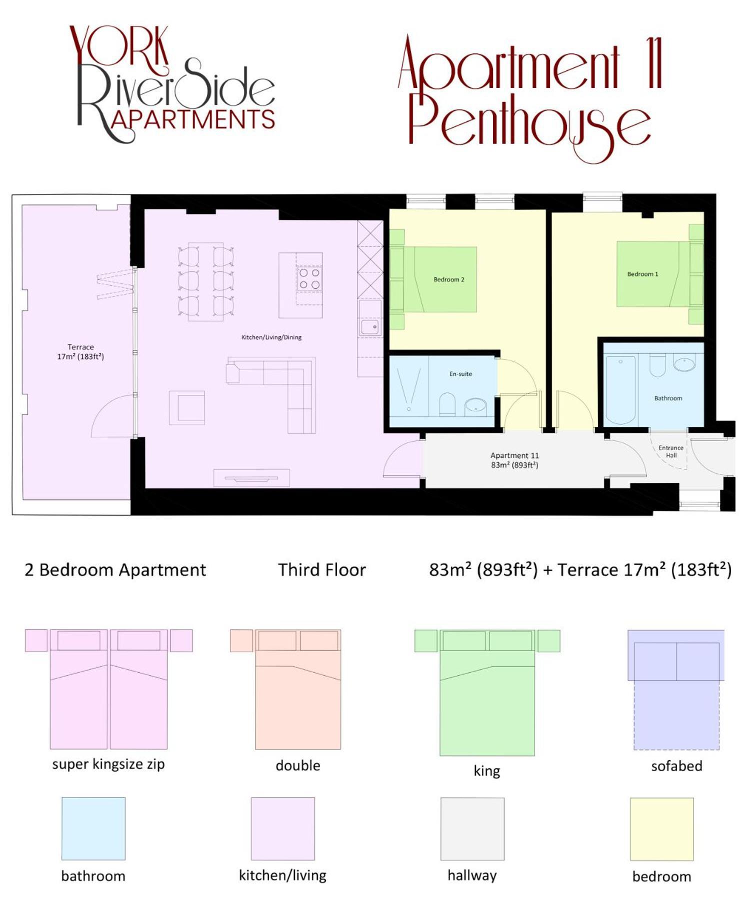 York Riverside Apartments Ruang foto